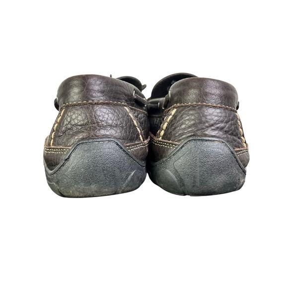 LL‎ Bean Moccasins Boat Deck Shoes Mens 14ee Dark Brown Classic Leather Loafers main image 5